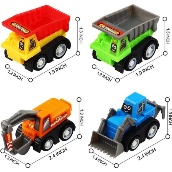 12-Piece Mini Truck Toy Kit - Pull Back Construction Vehicles for Kids - Picture 5 of 8